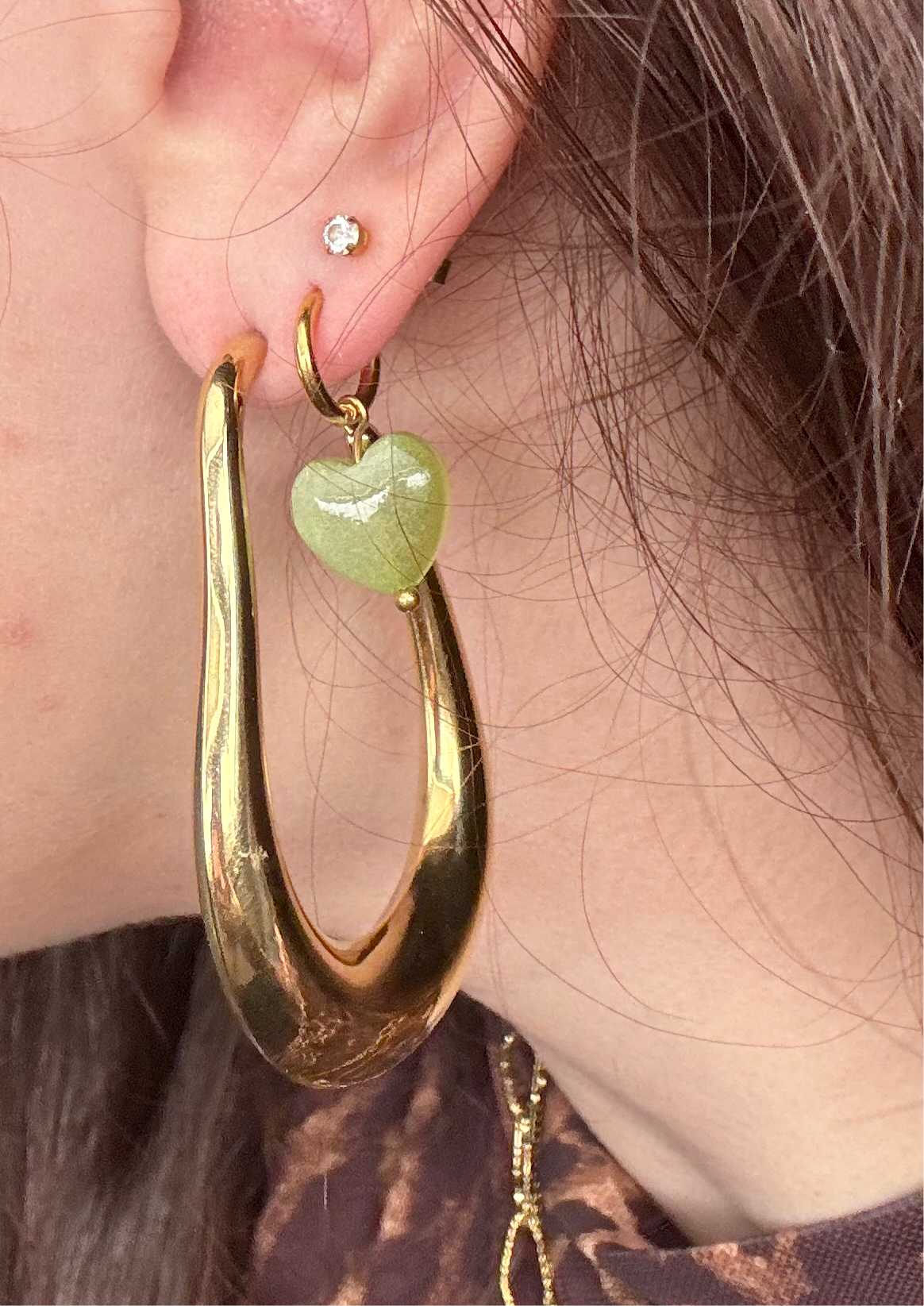 OORBELLEN GREEN HEART