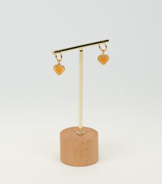 OORBELLEN ORANGE HEART