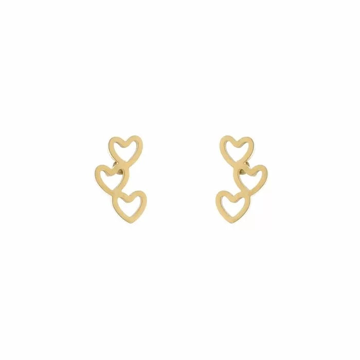 OORBELLEN KNOPJE THREE HEARTS