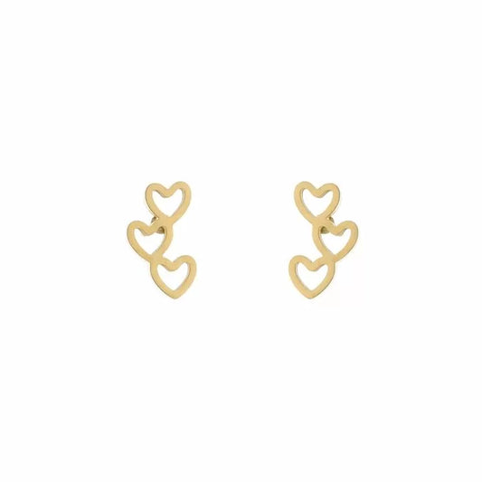 OORBELLEN KNOPJE THREE HEARTS